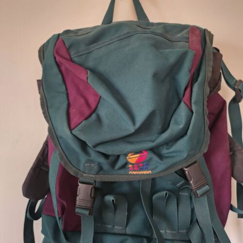 Zaino vintage Karrimor verde fibbie verde viola - Foto 3 di 7