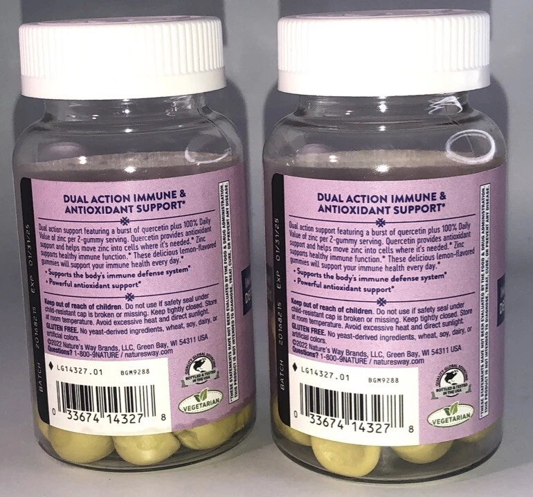 60 gomitas (2 hojas de 30) Nature's Way QUERCETINA sabor limón caducidad 31/01/25 9z-ENVÍO24 Foto 3 de 4