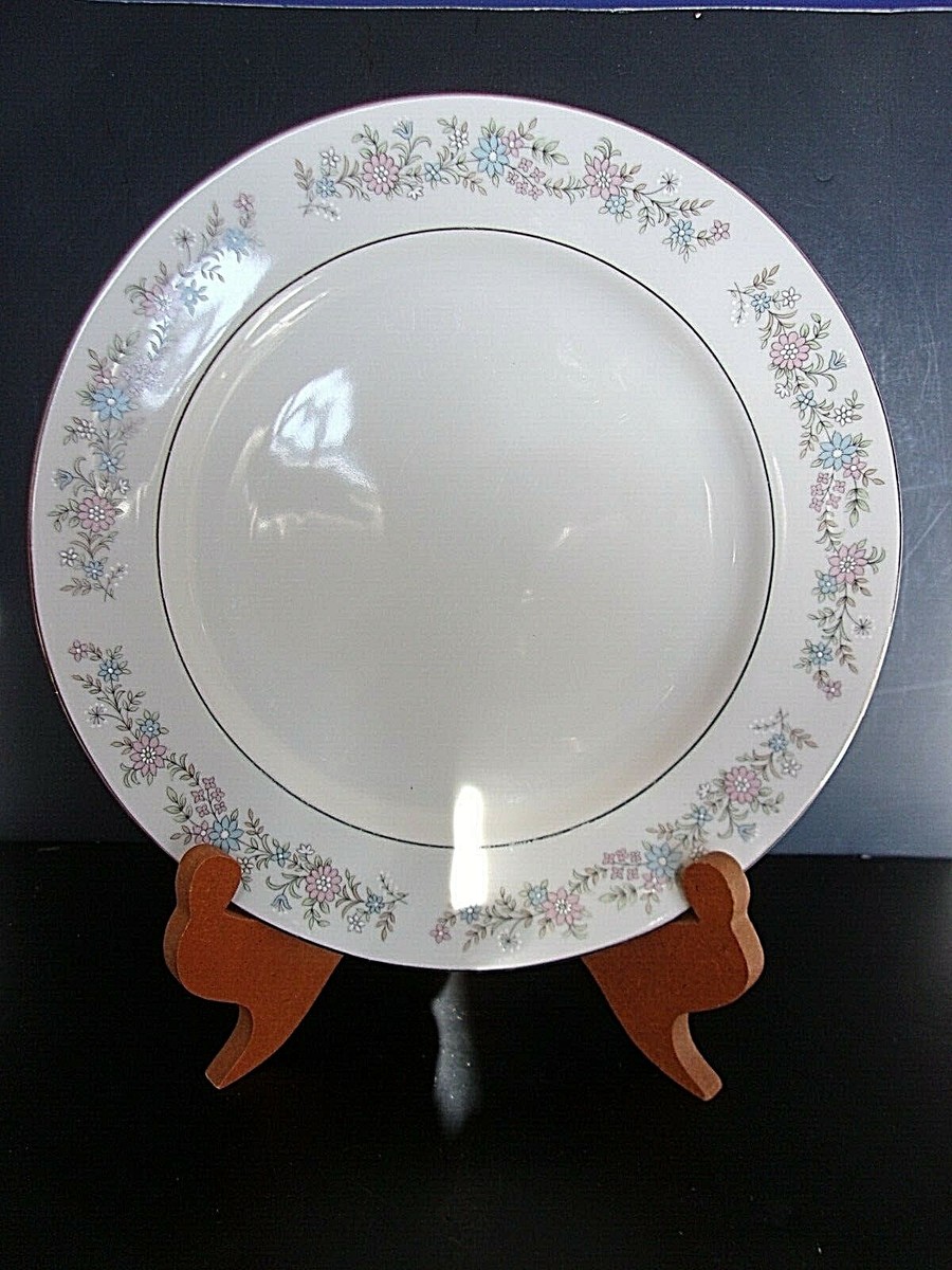 Vintage Francine fine china Japan DINNER PLATE blue pink flowers