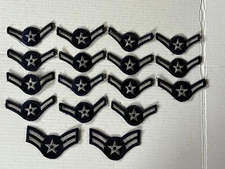 Vintage United States Air Force Rank Patch Lot of 17 First Class E-2 USAF