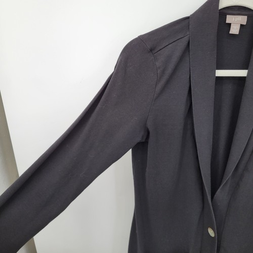J. Jill Womens Small Black Long Sleeve Cardigan Top 3 Buttons Pockets Oversized - Picture 5 of 13