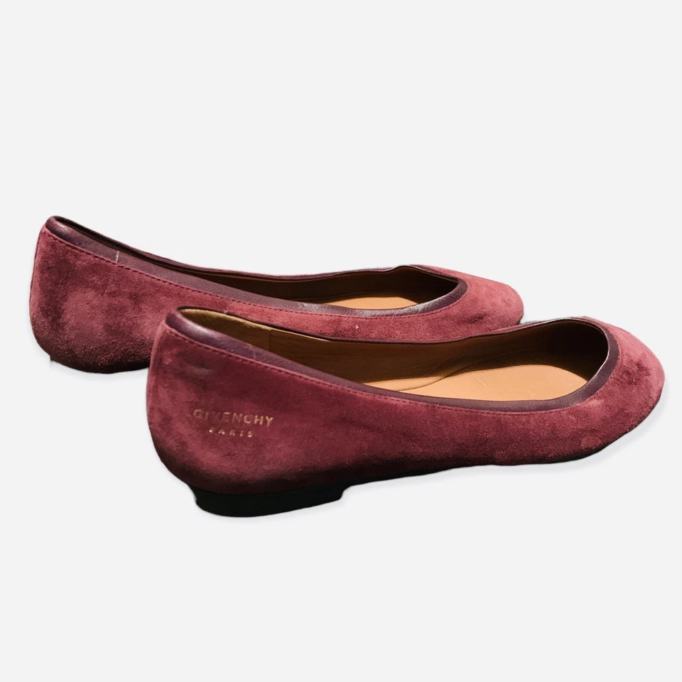 Pisos de ballet de gamuza granate Givenchy talla 39,5 (~9-9,5) Foto 2 de 4