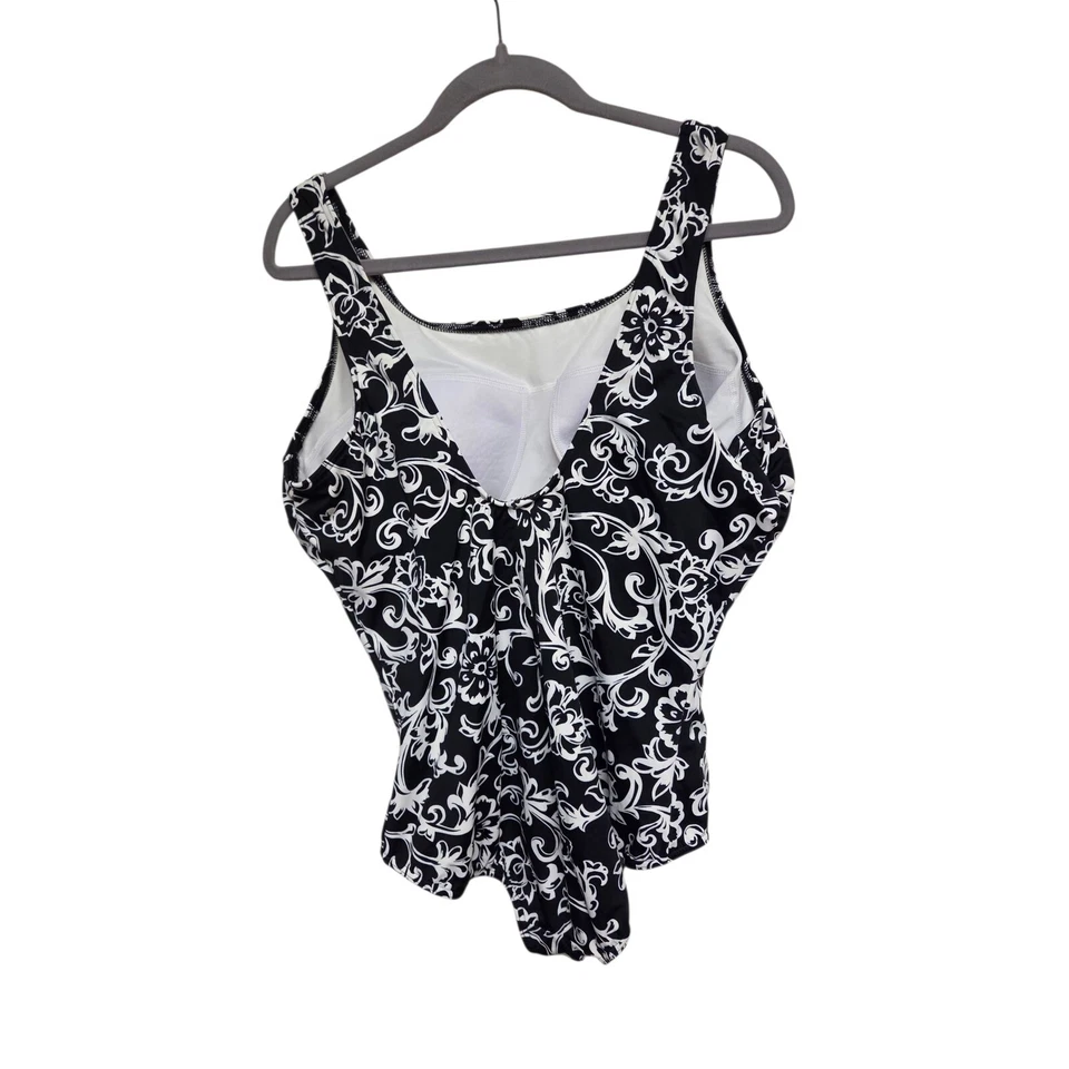 Traje de baño Lands' End estampado floral de una pieza control de barriga para mujer talla grande Foto 2 de 3