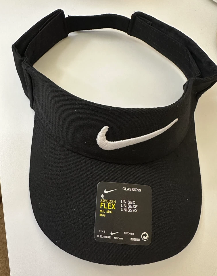 NIKE гольф логотип черный солнцезащитный козырек регулируемый УНИСЕКС Dri-Fit подлинный Nike - Изображение 2 из 4
