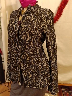 Strick Blazer  M 40 42 Glitzer Wollmischung Made in Italy ungetragen XL Elegant - Bild 1 von 4