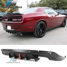 Fits 15-23 Dodge Challenger IKON V5 Style Rear Bumper Diffuser Matte Black PP