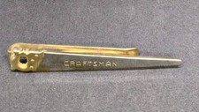 Vintage Craftsman Tool Wood Hand Saw 2.75" Tie Clip Bar Clasp Dad Handyman Gift