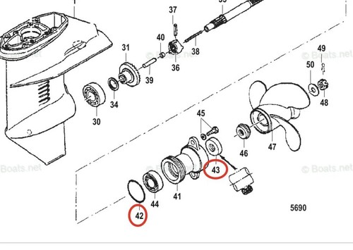 Lower Gearcase seal For Mercury Marine 8 9.9HP Outboard 26-16130 25-16131 Marine - Bild 2 von 11