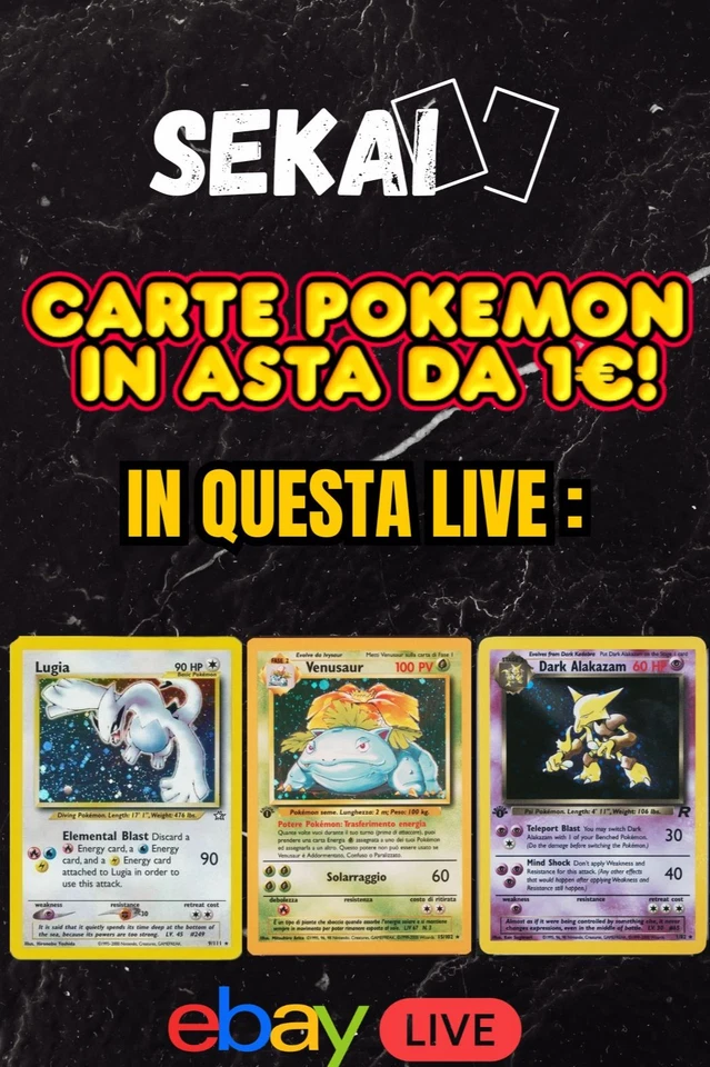 💥ASTE 1€ CARTE SINGOLE POKEMON SENZA RISERVA! 💣 - RIP & SHIP Seconda Sera