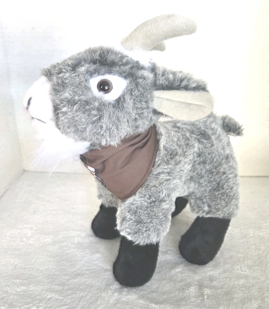 Nans Ranch Plush Goat Stuffed Toy Gray With Bandana Lee County Fl Animal Rescue thumbnail 4