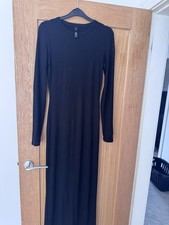 Skims Black Long-Sleeve Stretch-Jersey Maxi Dress Size S