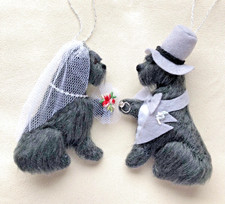 2 x WOLFHOUND / DEERHOUND  BRIDE & GROOM WEDDING - Part needle felted DOG