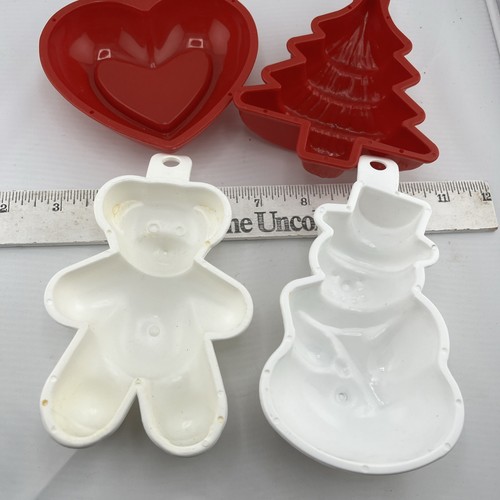 Lot of 4 VTG Christmas Mouldings Inc. SLC. Utah Snowman Bear Tree Heart - Picture 6 of 6