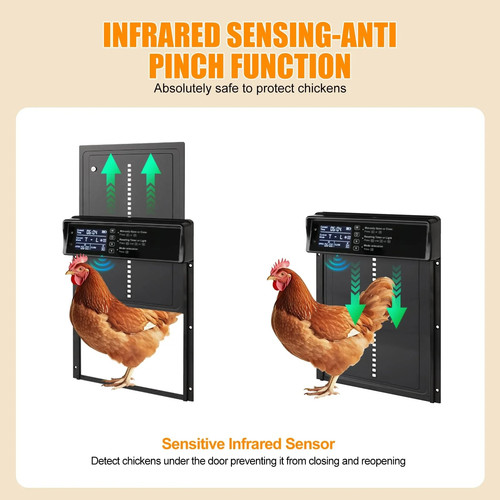 Automatic Chicken Coop Door Solar Powered Poultry Gate Opener Timer Light Sensor - Picture 4 of 6