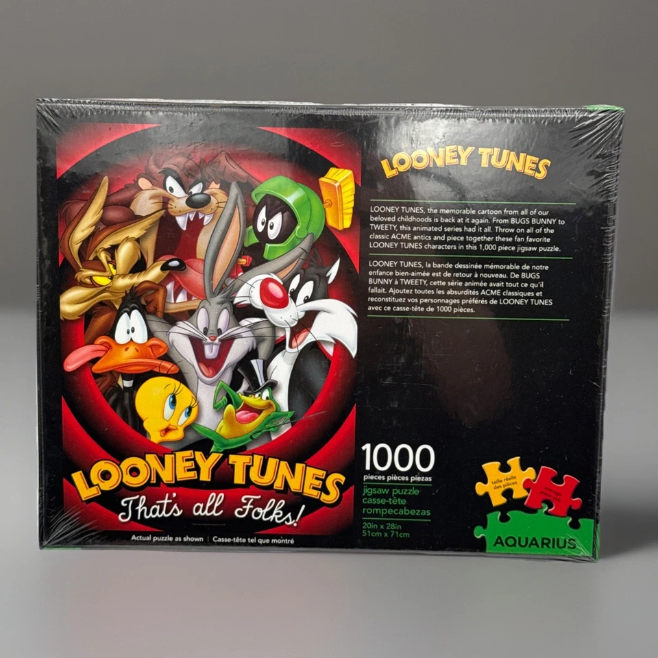 Puzzle LOONEY TUNES That’s All Folks 1000 PC NUEVO SELLADO 65-253 AQUARIUS 20”x28” Foto 4 de 4