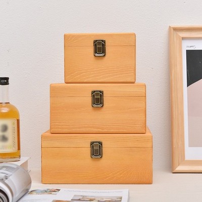 Holz Aufbewahrungsbox Pine Flip Holz Geschenkbox Handgefertigte Bastelkiste