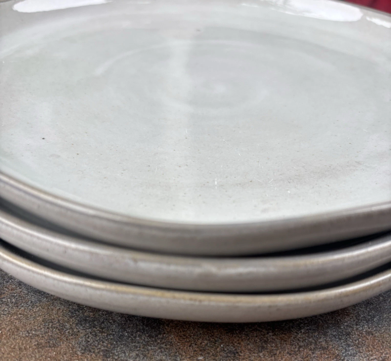 Set of 4 Hearth & Hand Magnolia Stoneware Dinner Plates Gray Dishwasher Safe