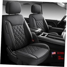 Custom Napa Leather Seat Covers for Chevy Silverado  GMC Sierra Full Set Black