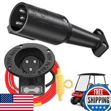 Club Car 48V Charging Port Plug Golf Cart Charger Receptacle Cord Handle Replace
