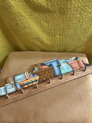 Vintage Wall Shelf Tie Rack Key Rack Belt Rack Hang Candles Cottage Farmhouse