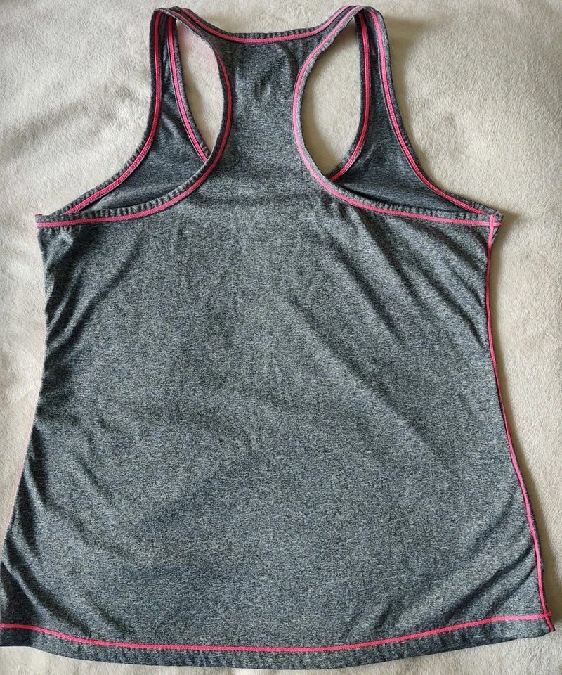 Camiseta sin mangas Capa 8 Performance Secado Rápido Racerback Ropa deportiva Gris Medio Rosa Foto 3 de 3