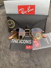 New Ray-Ban RB3447 Round Metal Gradient Brown Sunglasses