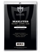 100 Max Pro Maxlites Premium Silver Comic Bags - Super Clear Acid Free Archival