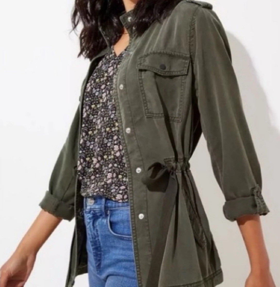 LOFT Drawstring Utility Jacket Women's Lightweigh… - image 1
