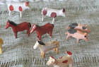 14 Antique Erzgebirge Hand Carved Wood Animals & 1 Figure -Noah's Ark or Village — photo 9