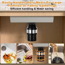 Garbage Disposal 3/4 HP Food Waste Disposer Continuous Feed Stainless Steel NEW