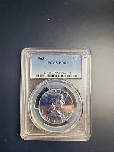 1963 Franklin Half Dollar PCGS PR67 Proof 50c – Brilliant Mirror Fields