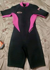 O'Neill Reactor Shortie Wetsuit Sz Teen Women's Sm Black Pink See Description 