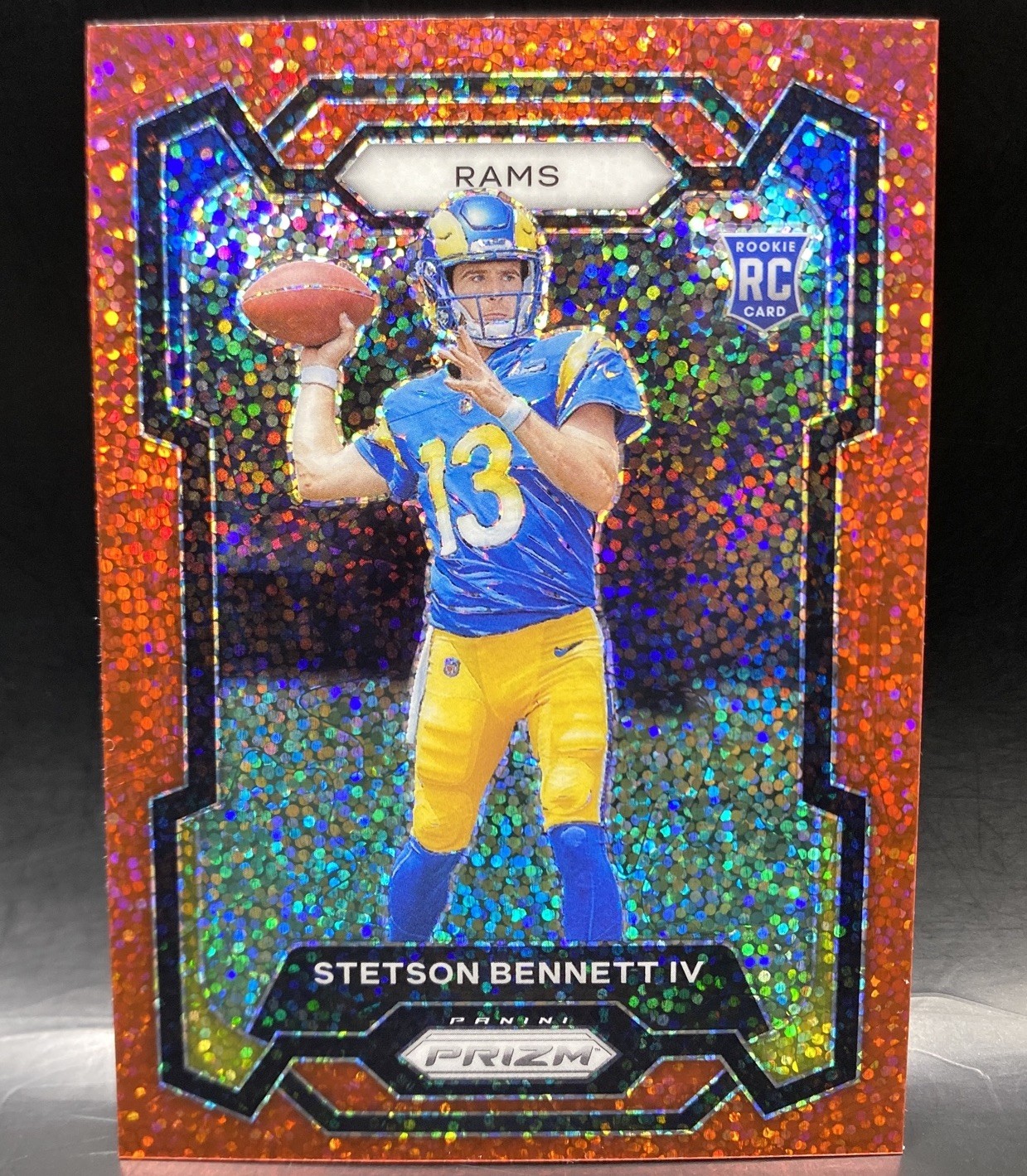 2023 Panini Prizm Stetson Bennett IV #358 Red Sparkle Prizm Rookie RC Rams