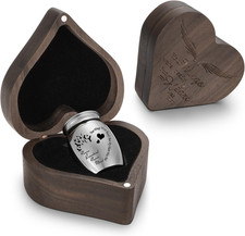 Wooden Heart Box, Small Urn for Human Ashes Keepsake, 1.57 Inch Memorial Urn for