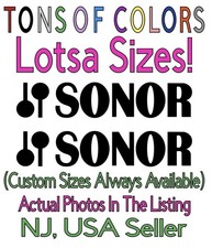 TWO Sonor Drums Logo Die Cut Vinyl Decals FREE Decal Offer Inside 