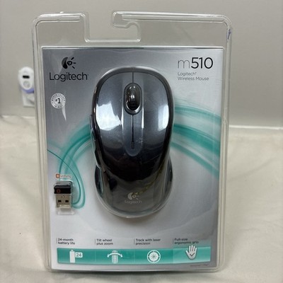 New Seal Logitech M510 Wireless Optical Mouse Black  910-001822 Large Mice Plus+