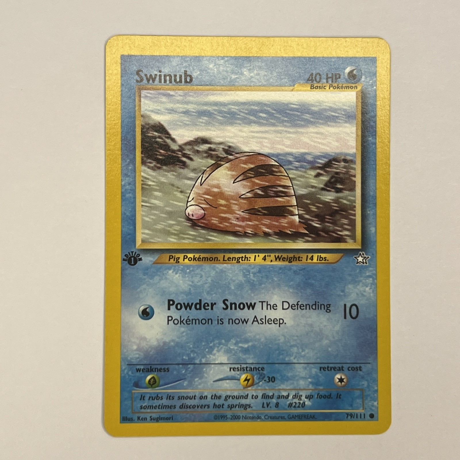 Swinub 79/111 Neo Genesis 1st Edition Common Pokemon Card NM