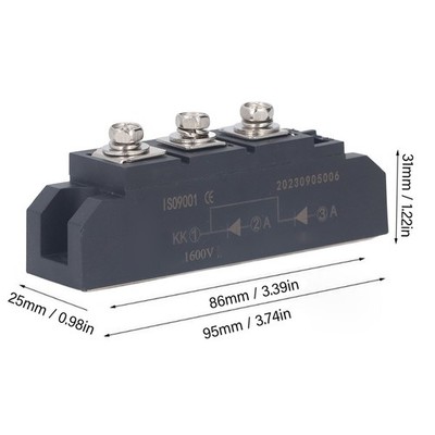 MDK 70A Bridge Rectifier 1600V 3 Terminal 2 In 1 Out Common Cathode Module Diode