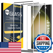 Samcorn 3 Pack Galaxy S23 Ultra Screen Protector Hd Clear Tempered Glass