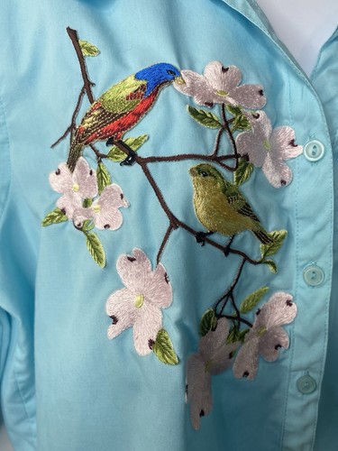 Tia Designs Damen Vintage Shirt Größe Large bestickt Cottagecore Granny Core - Bild 1 von 12