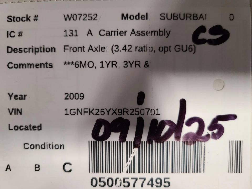 Conjunto de portador diferencial usado se adapta a: Chevrolet Suburban 1500 2009 eje delantero Foto 3 de 4
