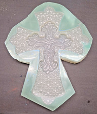 Handmade Double flower cross mold -MOLD ONLY-