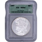 1897 $1 Morgan Silver Dollar ~ ICG MS66 (Overgraded)