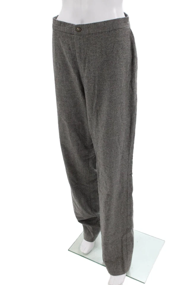 Брюки Ralph Lauren Black Label женские шерстяные на пуговицах прямые штанины серые размер 10 - Изображение 2 из 4