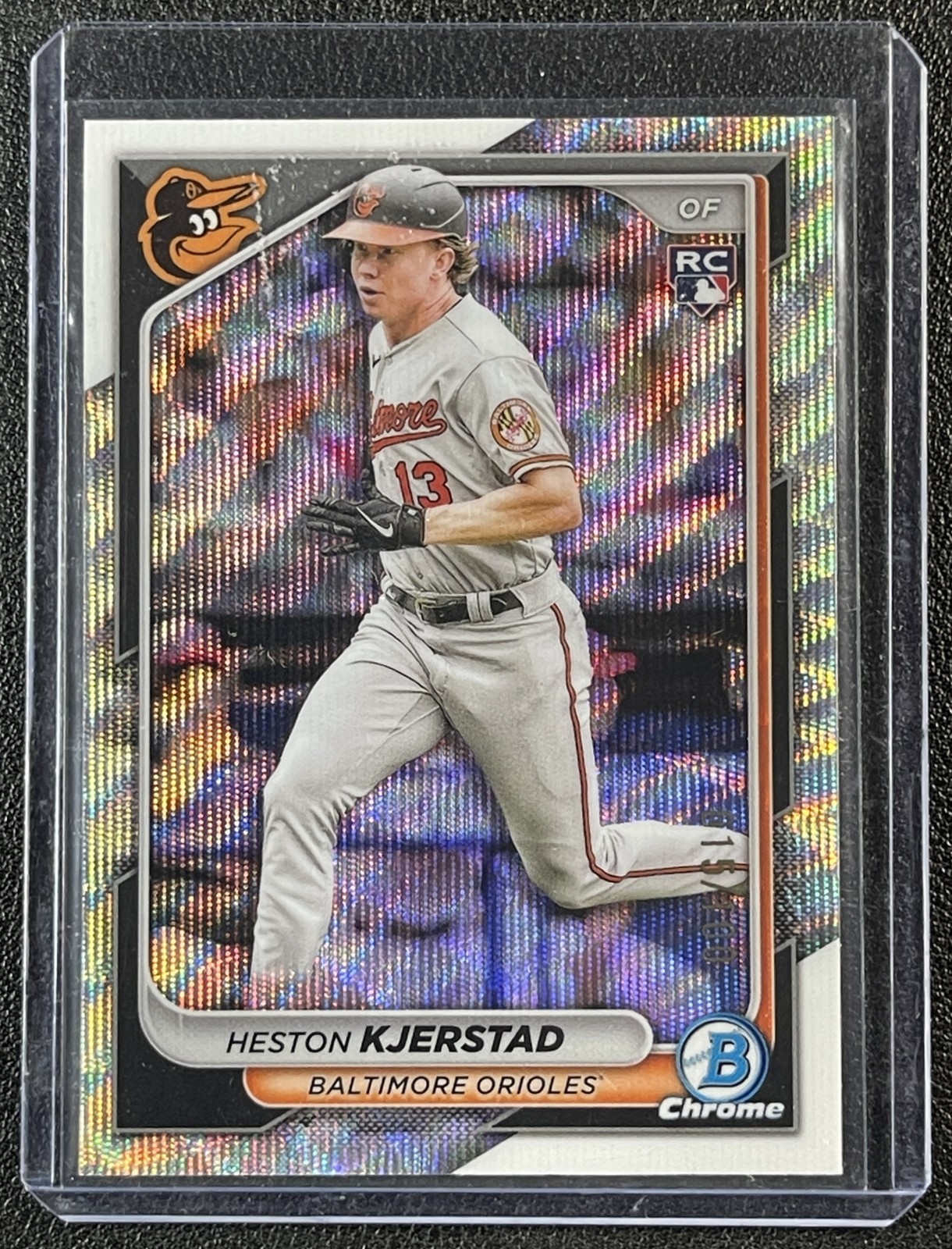HESTON KJERSTAD 2024 BOWMAN CHROME #44 ROOKIE WAVE REFRACTOR RC 15/100 ORIOLES