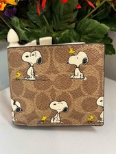 NWT COACH X PEANUTS 3-in-1 Wallet in Signature Khaki Canvas with Snoopy CBK56