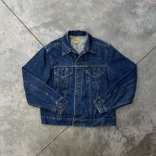 Vintage Levis 70505 0217 Trucker Jacket 44 60s 70s Big E? Blue Denim R Tab #529