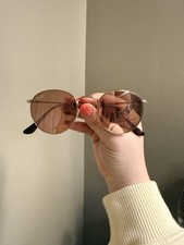 Ray-Ban Gold Frame Sunglasses With Rose-Brown Lenses
