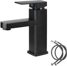 Black Bathroom Taps Black Basin Tap with Single Lever for Hot and Cold Lavatory