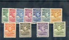 BASUTOLAND Sc 18-28(SG 18-28)*F-VF LH(FEW LOW VALS HR)  1938 GEORGE VI SET $160